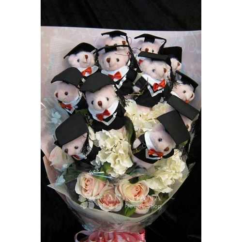 粉色系畢業熊